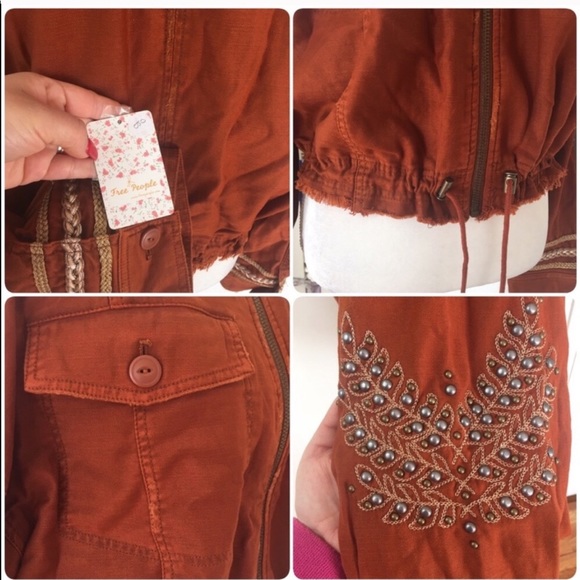 NWT Free People Cropped Embellished Jacket Size M - Picture 6 of 6